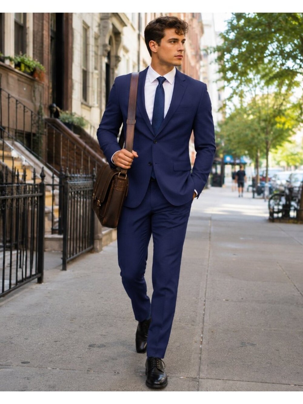 J Ferrar Men’s Slim Modern Fit Blue 2 Piece Suit 40R Pants 32x33 Stretch EUC